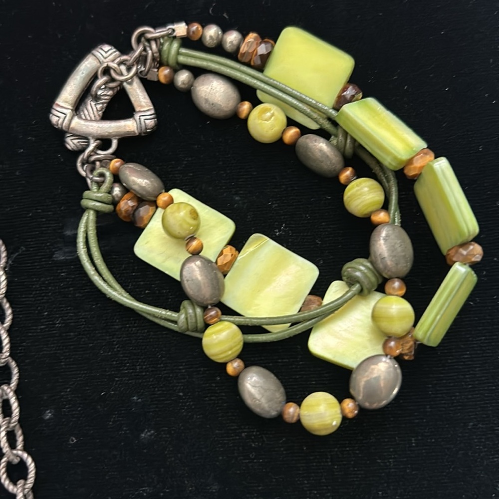 SILPADA Mother of Pearl Bracelet RETIRED Green Vintage